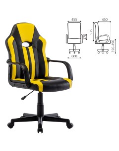 Кресло компьютерное BRABIX Stripe GM 202 экокожа черное желтое 532510 Nobrand