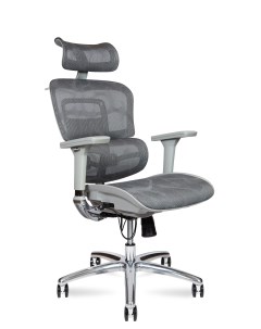 Компьютерное кресло Kron Aluminium Grey серый пластик серая сетка Norden
