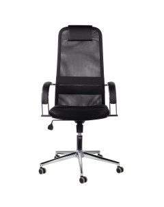 Кресло офисное BRABIX Pilot EX 610 CH premium хром ткань сетка черное 532417 Nobrand