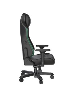 Кресло I DMC MAS2022 NE черное с зелеными вставками экокожа 4D подлокотники мех Dxracer