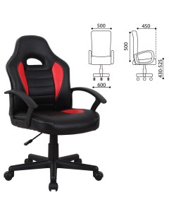 Кресло компьютерное BRABIX Spark GM 201 экокожа черное красное 532503 Nobrand
