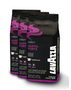 Кофе в зернах Gusto Forte 100 робуста 3 шт х 1 кг Lavazza