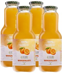 Сок Апельсиновый прямого отжима 97 4 шт по 1 л August fruit factory