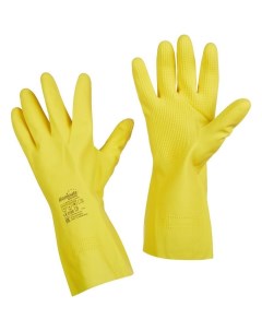 Перчатки защитные латексные Форсаж L F 14 желтые размер 9 9 5 L 12 пар Manipula