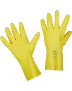 Перчатки защитные латексные Блеск х б напыление размер 8 8 5 M желтые 12 Manipula