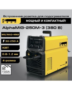Сварочный инверторный полуавтомат AlphaMIG 250M 3 без кожуха 380В 50 250А 8012360 Кедр