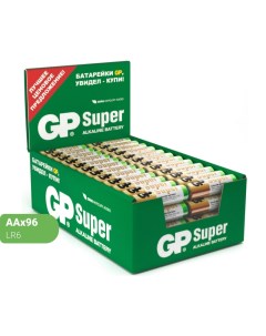 Батарейки Super уп AA LR6 15A алкалин 96шт уп 4шт бл Gp