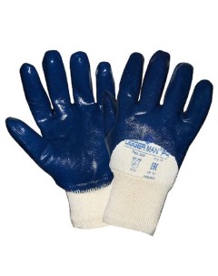Перчатки защитные хлопковые Diggerman РЧ с нитрильным покрытием синие размер 10 XL 1 Ооо дельта