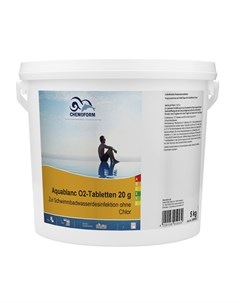 Дезинфицирующее средство для бассейна Аквабланк О2 в таблетках по 20 г 5 кг Chemoform