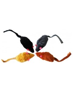 Игрушка для кошек Мышь погремушка натуральный мех цвет в ассортименте 6 25 см Уют