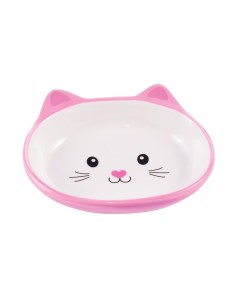 Миска Mr Kranch керамическая для кошек Мордочка кошки 160 мл розовая Mr.kranch