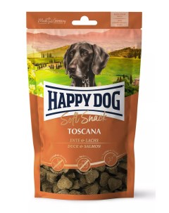 Лакомство для собак Toscana сердечки утка лосось 100г Happy dog