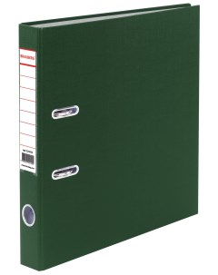 Папка регистратор с покрытием из ПВХ 50мм зеленая удвоенный срок службы 221816 Brauberg