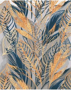 Картина по номерам с поталью 40х50 см Золотые листья осень Delart