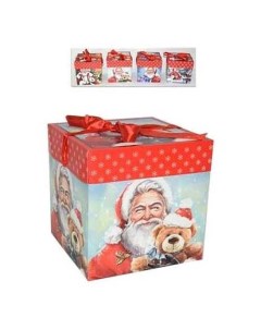 Коробка Дед Мороз подарочная 21 5x21 5x12 5 см в ассорт Due esse christmas