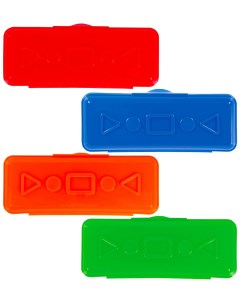 Пенал пластиковый однотонный ассорти 4 цвета 20х7х4 см 228114 Пифагор