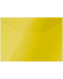 Папка конверт на кнопке А4 120 мкм желтая 3 штуки Officespace