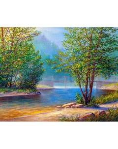 Набор для рисования по номерам ТМ Река в лесу Цветной