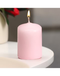 Свеча цилиндр 4 6 см 9 ч светло розовая Дарим красиво