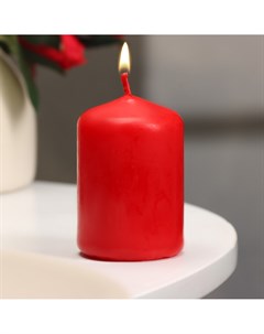Свеча цилиндр 4х6 см 9 ч красный Дарим красиво