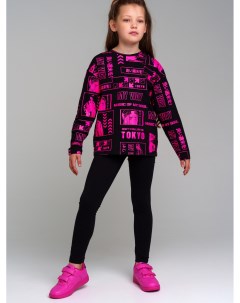 Комплект трикотажный для девочек фуфайка футболка с длинными рукавми брюки легинсы Playtoday tween