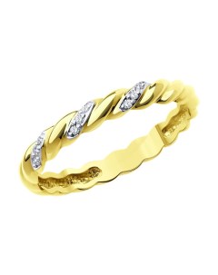 Обручальное кольцо из желтого золота с бриллиантами Sokolov