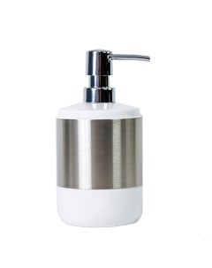 Дозатор для жидкого мыла Lima XL белый с серебряным 9 5х9 5х18 5 см Primanova