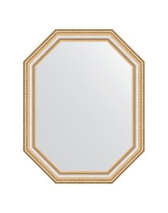 Зеркало в багетной раме золотые бусы на серебре 60 мм 56x71 см Evoform