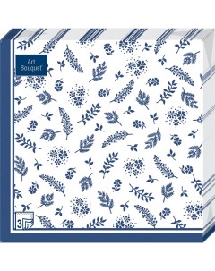 Салфетки бумажные классика синий 33х33 3сл 20шт Art bouquet