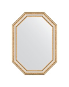 Зеркало в багетной раме золотые бусы на серебре 60 мм 51x71 см Evoform