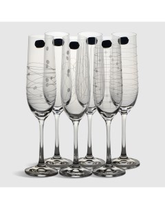 Набор бокалов для шампанского Виола elements 190 мл 6 шт Bohemia crystall