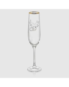 Набор бокалов для шампанского Виола 190мл 2шт прозрачный Bohemia crystall
