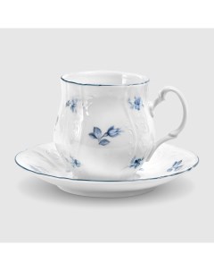 Чашка с блюдцем Jonas Синие мелкие цветы Thun 1794
