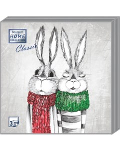 Салфетки бумажные кролики 3сл 20л Home collect classic