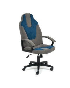 Кресло компьютерное флок серый синий Tc
