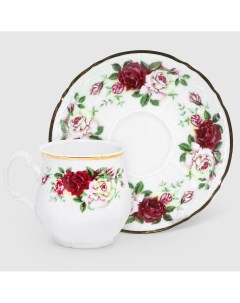 Чашка для чая с блюдцем Английская роза 310 мл 160 мм Bernadotte