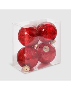Набор елочных шаров 4211RD красные 4 шт Unique treasures