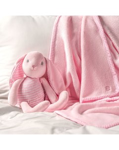 Плед с игрушкой Зайка розовый с белым 90х75 см Togas