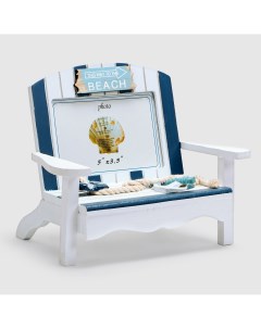 Фоторамка пляжный стул бело голубой 23x13 5x18 5 см Liansheng