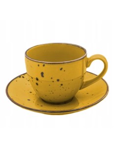 Чашка с блюдцем Alumina Yellow 0 3 л 16 см Porcelana bogucice