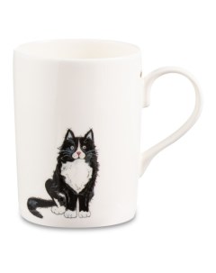 Кружка Кошки Черный с белым пушистый кот Люси 325 мл Roy kirkham