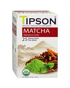 Чай органический Матча с масала 25 пакетиков Tipson