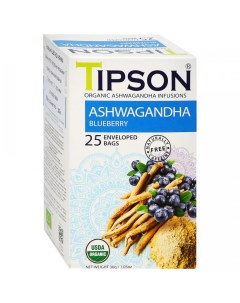Чай органический Ашваганда с черникой 25 пакетиков Tipson