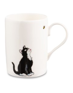 Кружка Кошки Черный с белым кот Люси 325 мл Roy kirkham