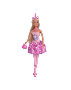 Кукла Штеффи в розовом платье с принтом единорог 29 см Simba