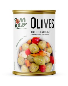 Оливки по испански с овощами и специями 300 г Pomato