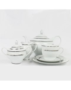 Сервиз чайный Dama Platin 6 персон 15 предметов Porcelana bogucice