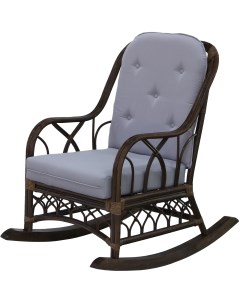 Кресло качалка Dark brown с подушками Rattan grand