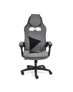 Кресло компьютерное ТС 67х49х142см флок серый чёрный Tc