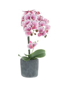 Цветок искусственный в горшке орхидея бело розовая 3 цвета 42 см Fuzhou light